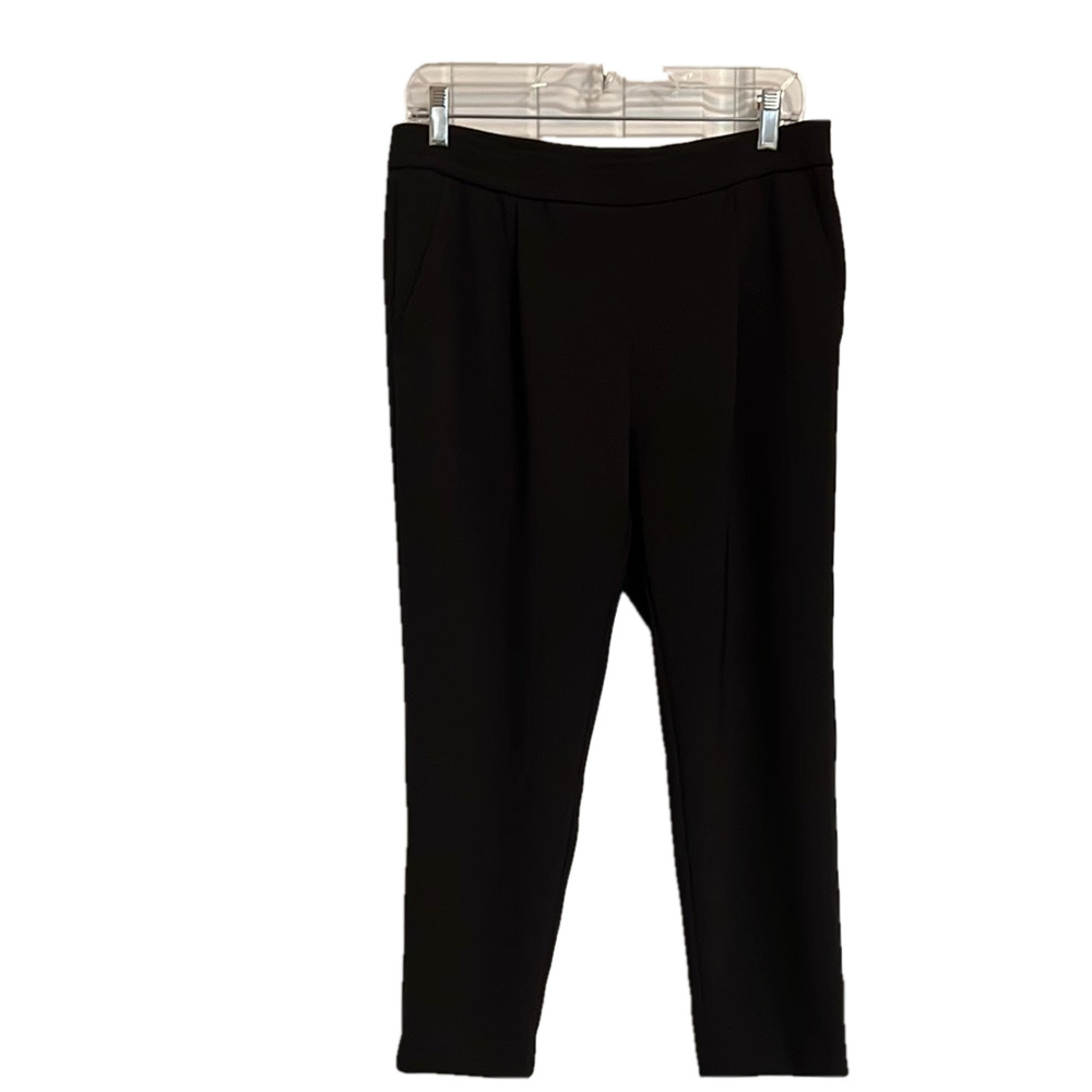 LIZ CLAIBORNE Women's PM Black Cropped Polyester/Spandex Ankle Pants